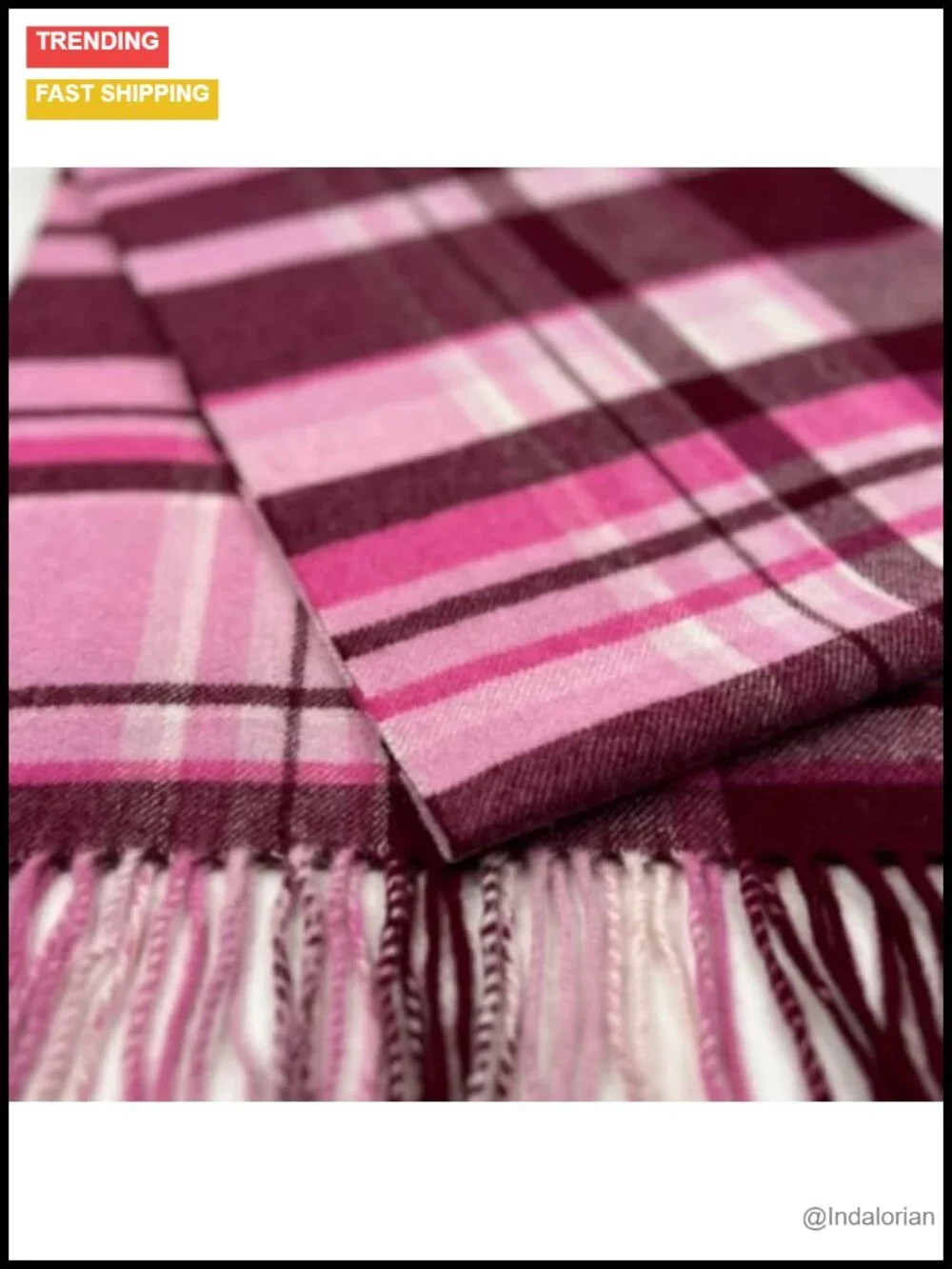 100% Australian Wool Lightweight Winter Plaid Scarf Unisex